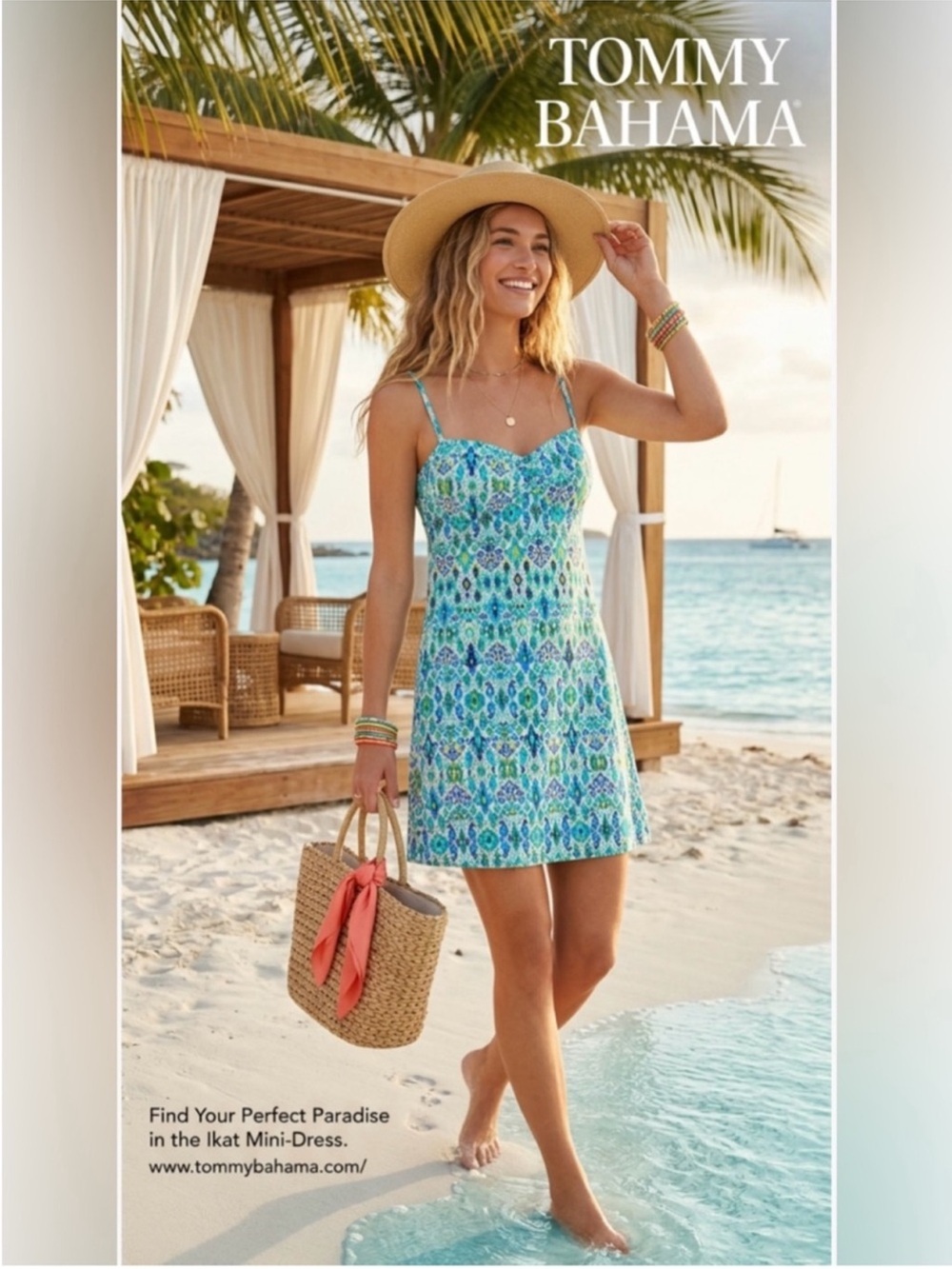 Like New ~ Tommy Bahama Blue Ikat Mini Dress ~ Size XL